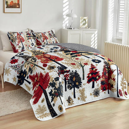 Shineful All Season Quilt 3-Piece Set Sweet Christmas Tree
