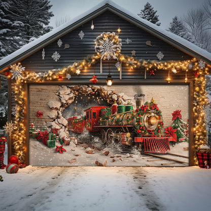 Shineful Garage Door Banner Decoration Christmas Track Burst