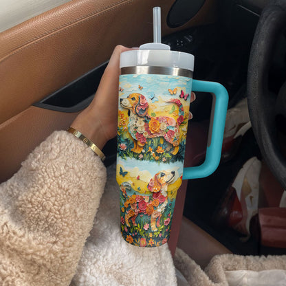 Shineful Tumbler Floral Dachshund