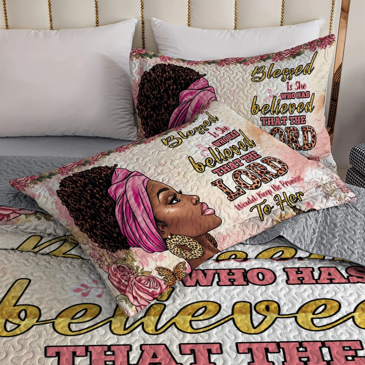 Shineful All Season Quilt 3-Piece Set - Black Women's Ballad
