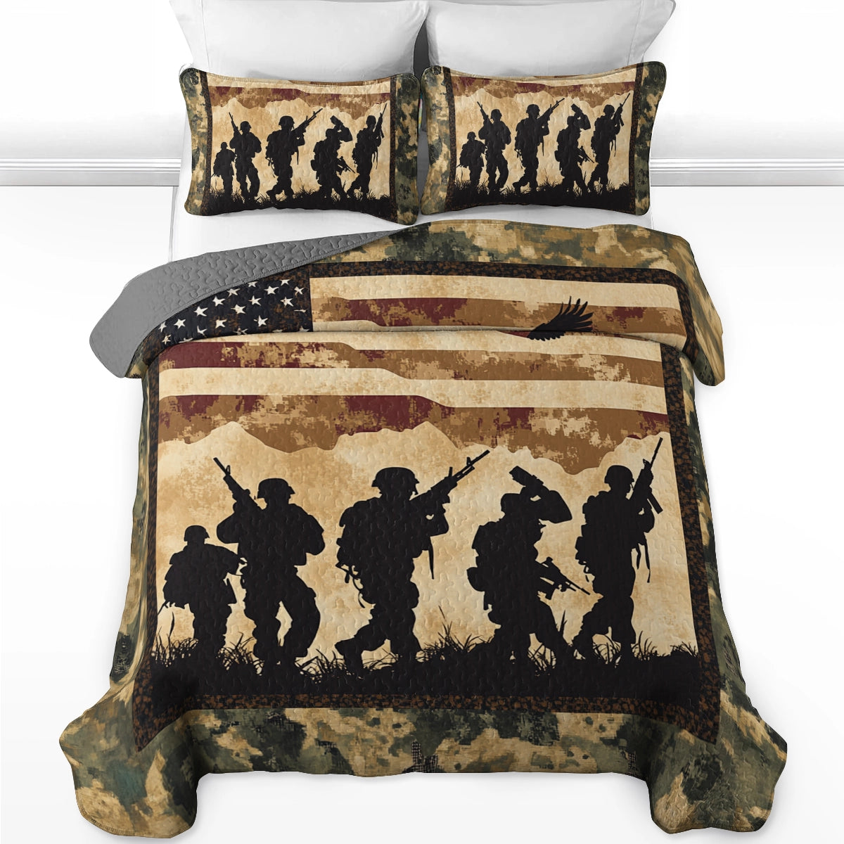 Shineful All Season Quilt 3-Piece Set Defenders of Freedom