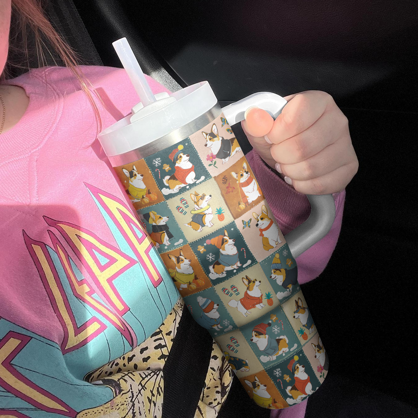 Shineful Tumbler Four Seasons Corgi Charm