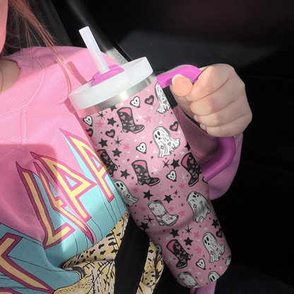 Shineful Tumbler Ghostly Pink Cowgirl