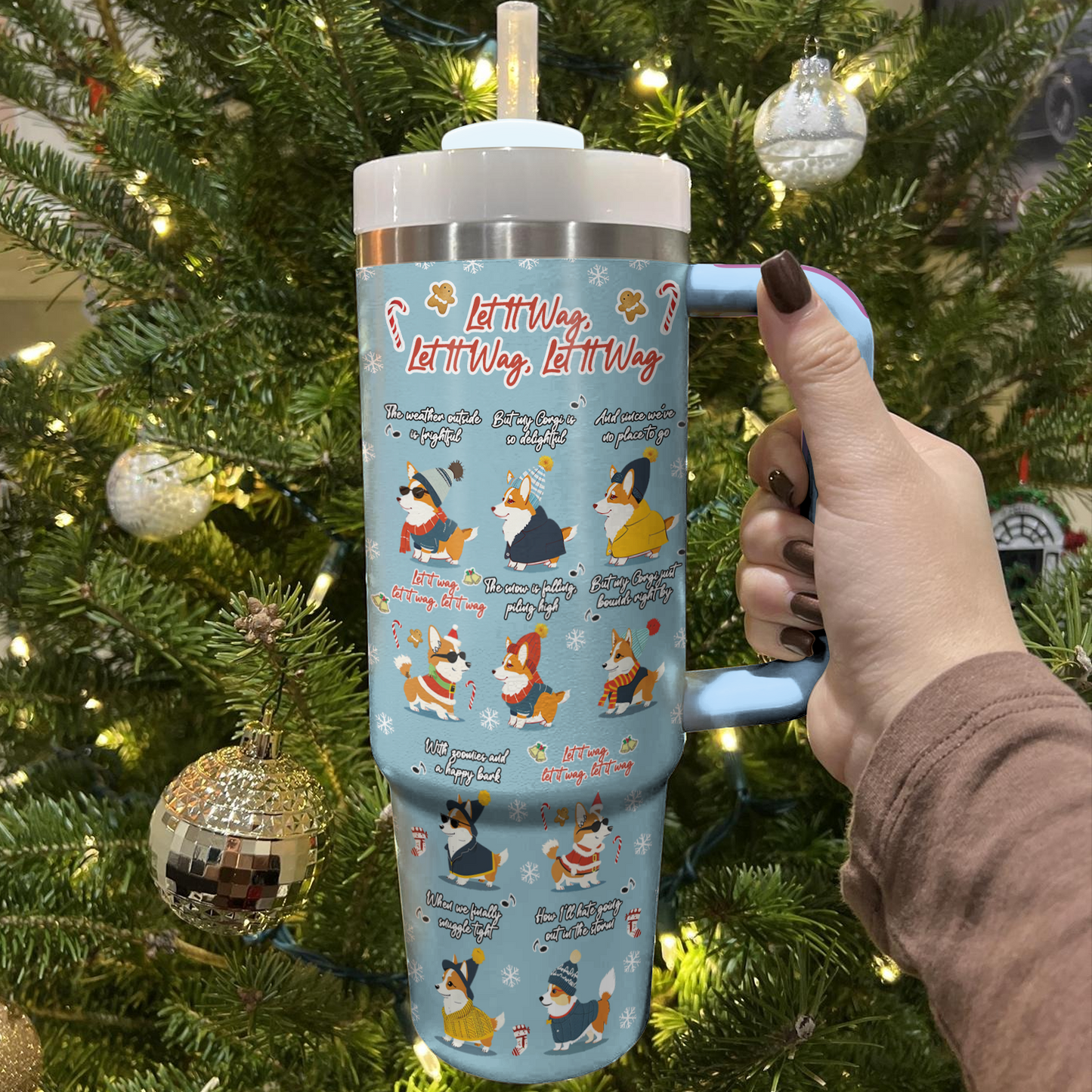 Shineful Tumbler Let It Wag Corgi Love