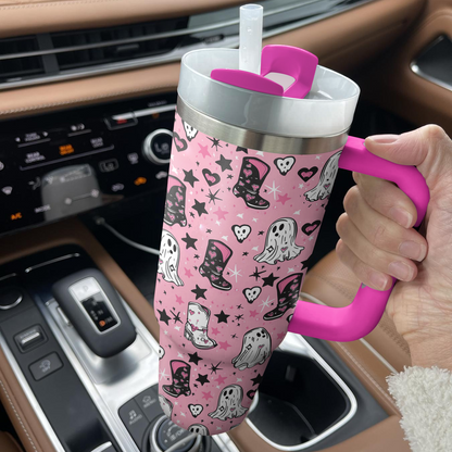 Shineful Tumbler Ghostly Pink Cowgirl