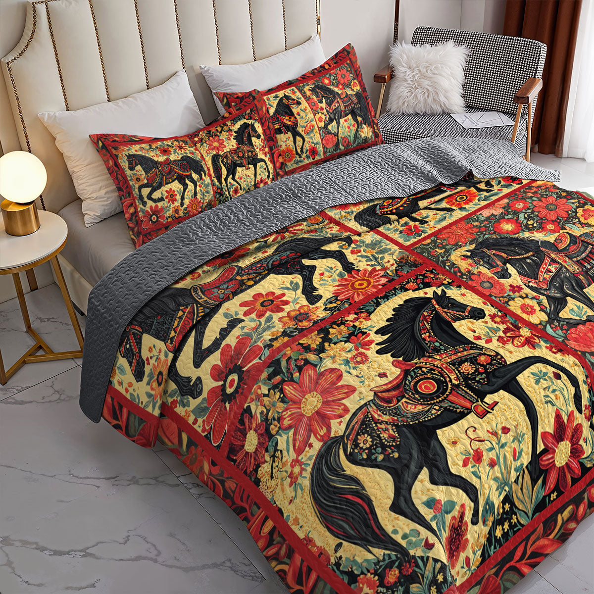 Shineful All Season Quilt 3-Piece Set Freedom In Bloom