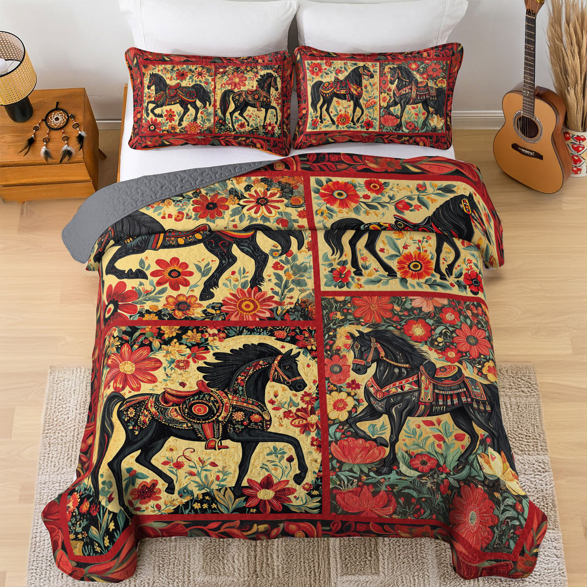 Shineful All Season Quilt 3-Piece Set Freedom In Bloom