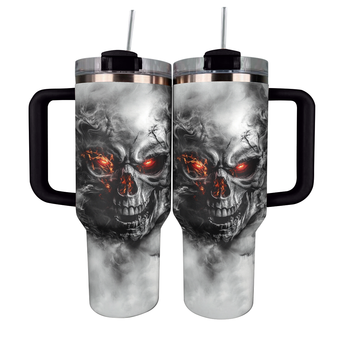 Shineful Tumbler Flaming Skull