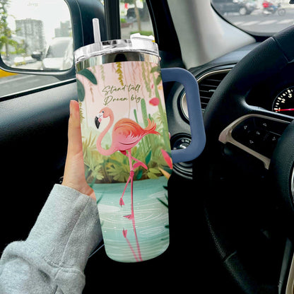 Flamingo 40 Oz Shineful™ Tumbler Stand Tall Dream Big Nl09 Navy 40Oz