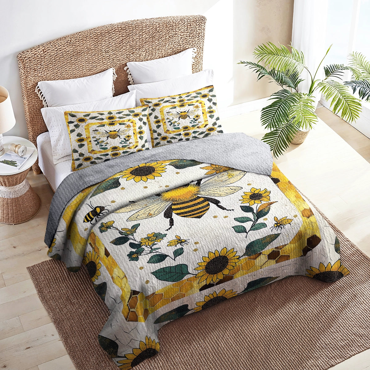 Shineful All Season Quilt 3-Piece Set - Bee Blossom Comfort