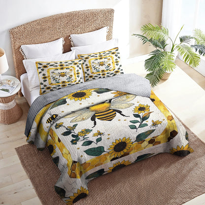 Shineful All Season Quilt 3-Piece Set - Bee Blossom Comfort