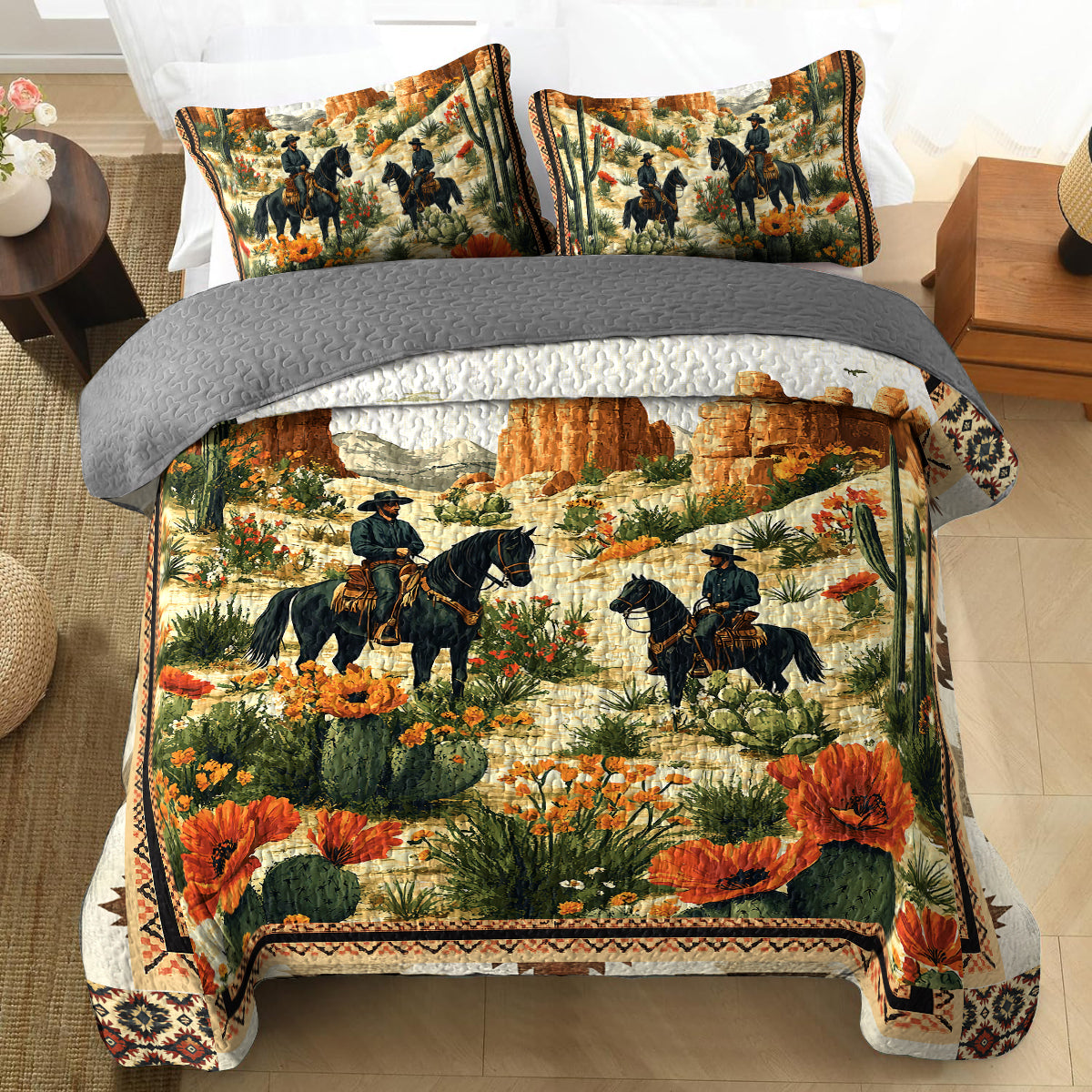 Shineful All Season Quilt 3-Piece Set - Charming Western Cowboy