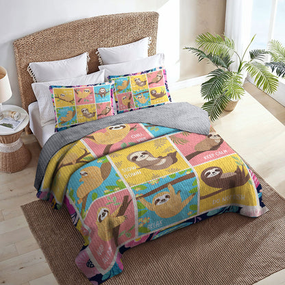 Shineful All Season Quilt 3-Piece Set Sloth Relax