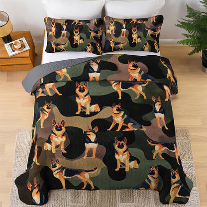 Shineful All Season Quilt 3-Piece Set Camouflage Shepherd