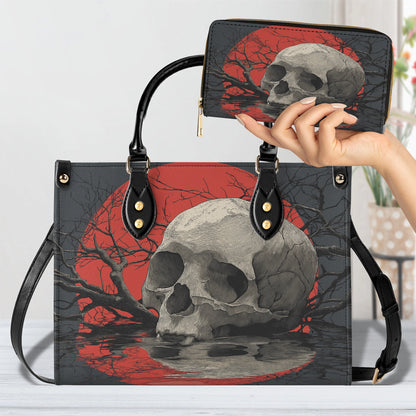Shineful Leather Bag Red Eclipse Skull