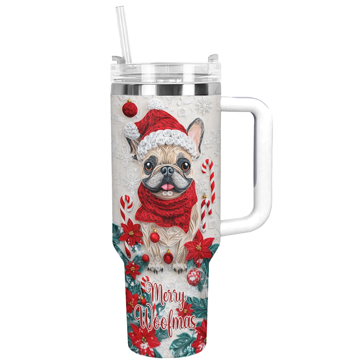 Shineful Tumbler Merry Woofmas Frenchie