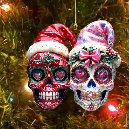 Shineful 2D Acrylic Ornament Pretty Chistmas Sugar Skulls Love