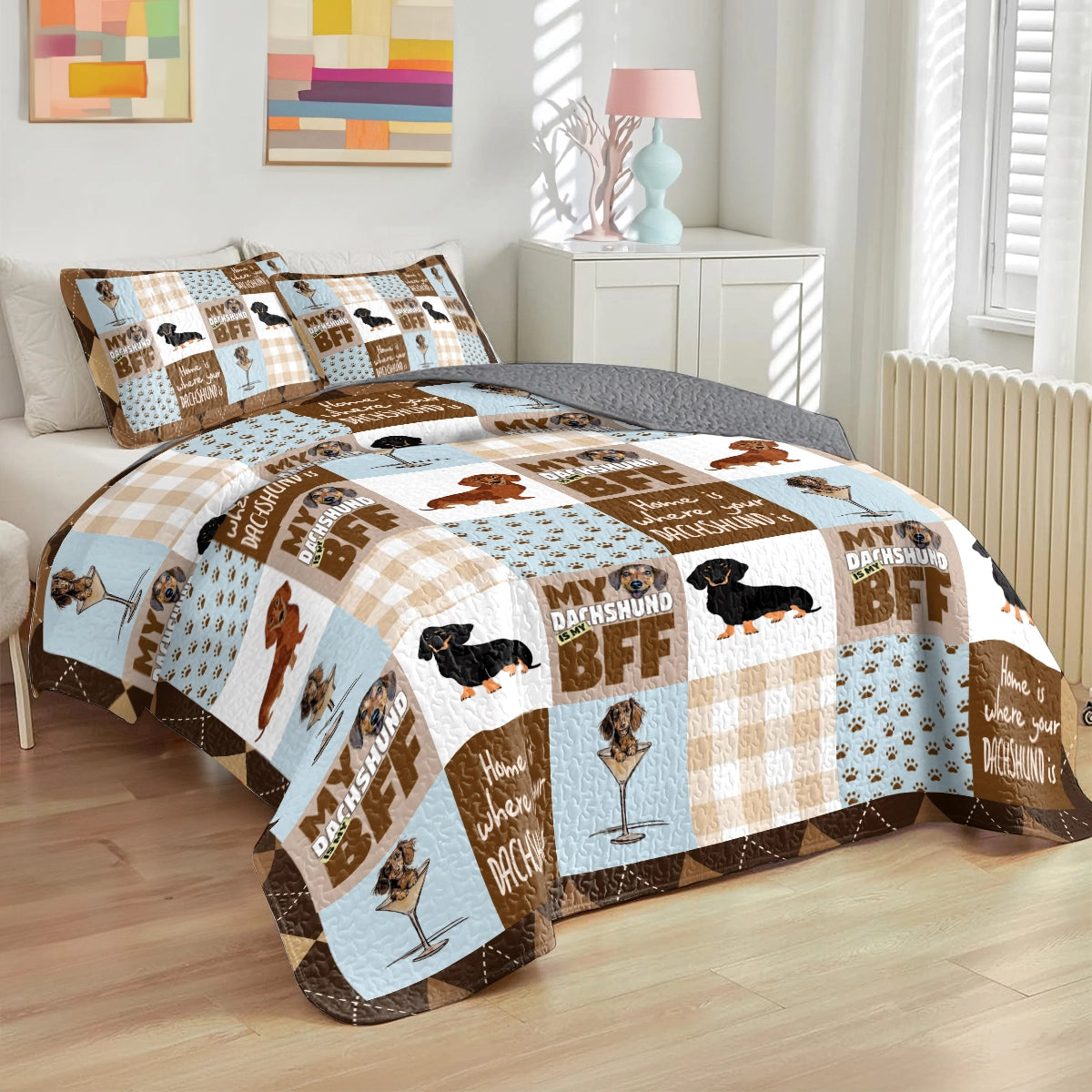 Shineful All Season Quilt 3-Piece Set Warm Paws
