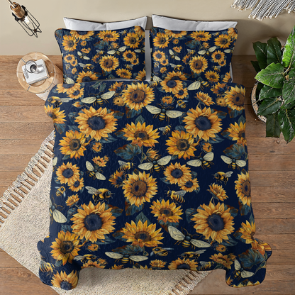 Shineful All Season Quilt 3-Piece Set Bee & Sunflower Vibes