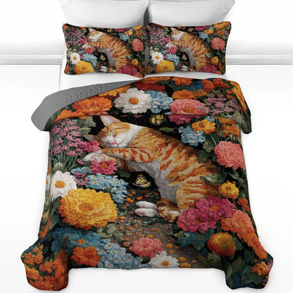 Shineful All Season Quilt 3-Piece Set Where The Cat Dreams