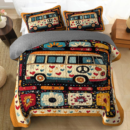 Shineful All Season Quilt 3-Piece Set - Peaceful Journey Hippie