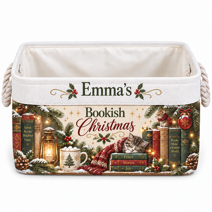 Shineful Personalized Bookish Christmas Book Basket