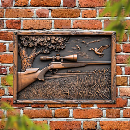Shineful 2D Metal Sign Hunting Scene