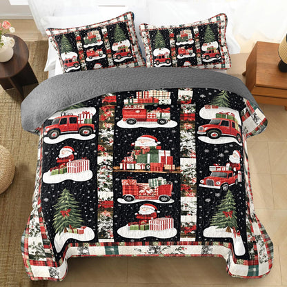 Shineful All Season Quilt 3-Piece Set Santa's Christmas Delivery