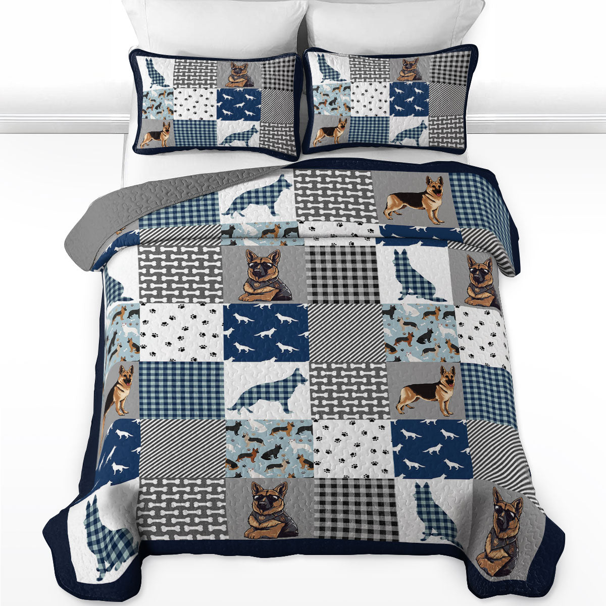 Shineful All Season Quilt 3-Piece Set Winter Woof