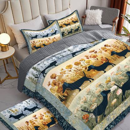 Shineful All Season Quilt 3-Piece Set Dachshund Meadow