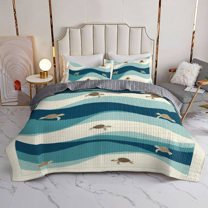 Shineful All Season Quilt 3-Piece Set Turtle Tide