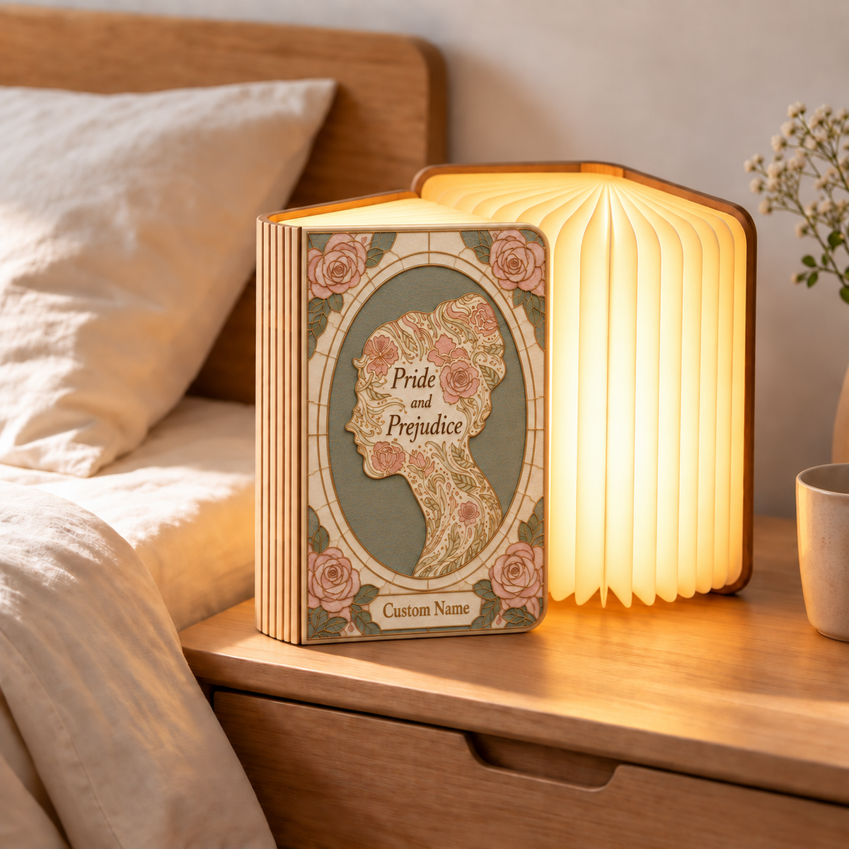 Shineful Price And Prejudice Wooden Book Lamp