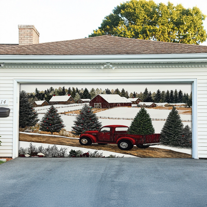 Shineful Garage Door Banner Decoration - Christmas Truck