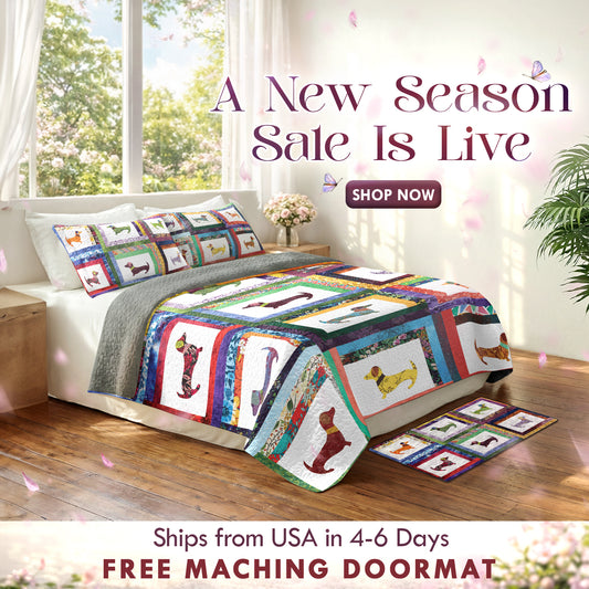 Shineful Quilt 3-Piece Set Dachshund Friends