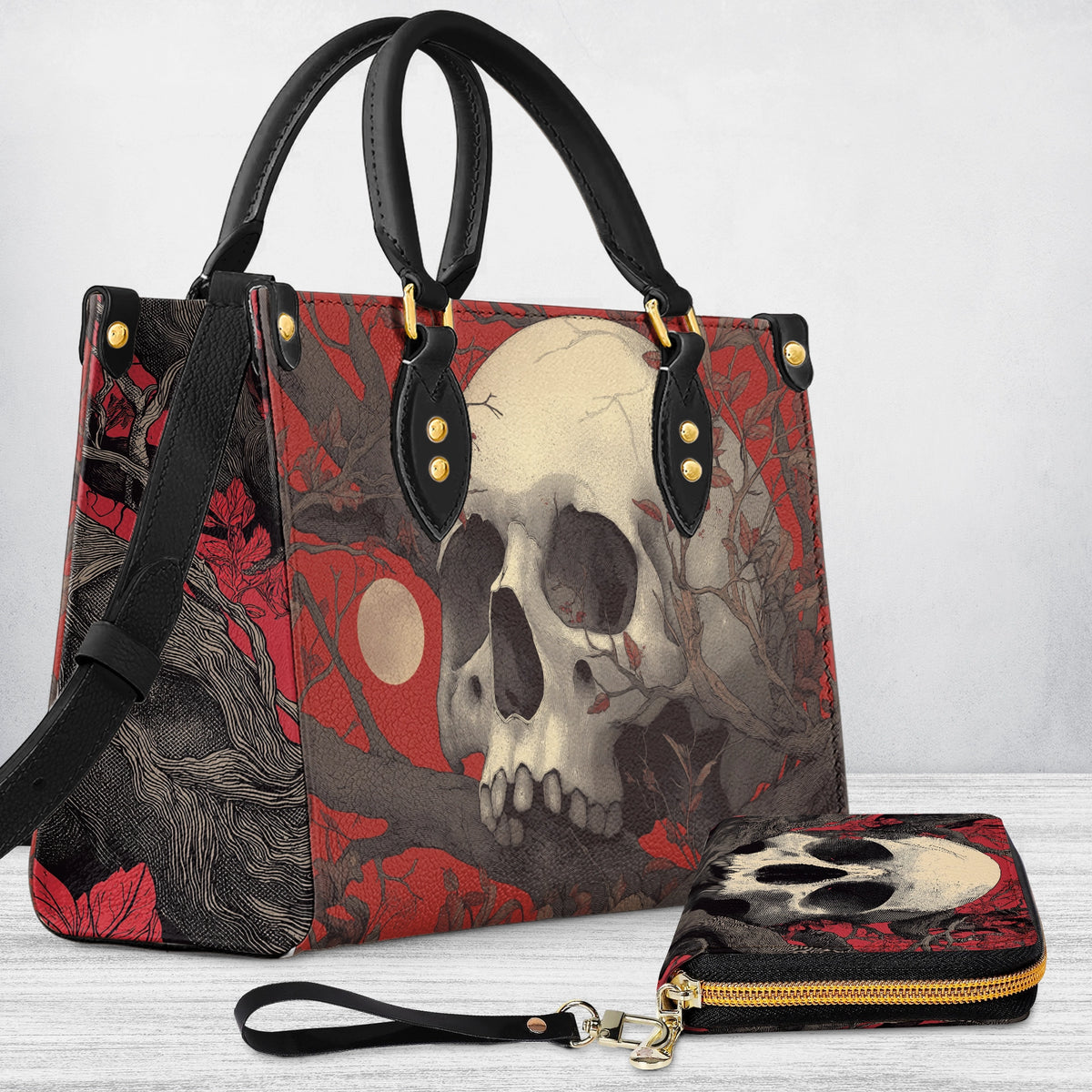 Shineful Leather Bag Redbound Skull