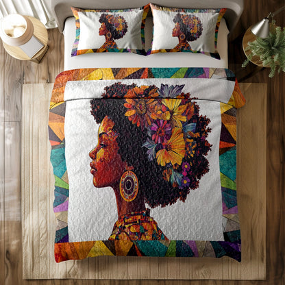 Shineful All Season Quilt 3-Piece Set - Afro Queen