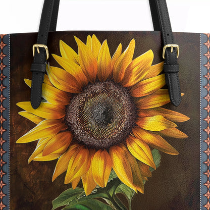 Shineful Leather Tote Bag Sunflower Faith Hope