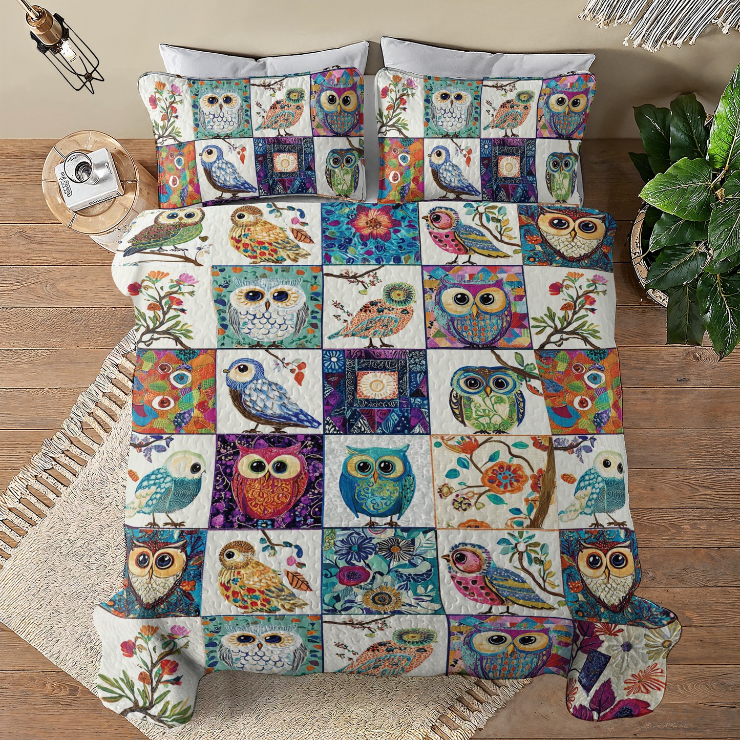 Shineful All Season Quilt 3-Piece Set Owllife
