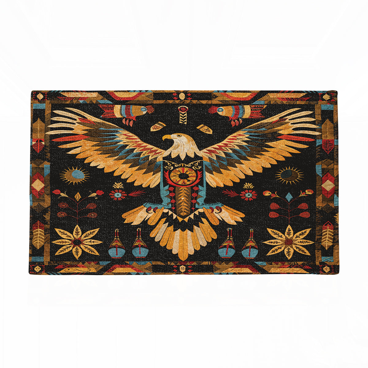 Shineful Tribal Eagle Ultra-Thin Non Skid Floor Mat, Kitchen Rugs