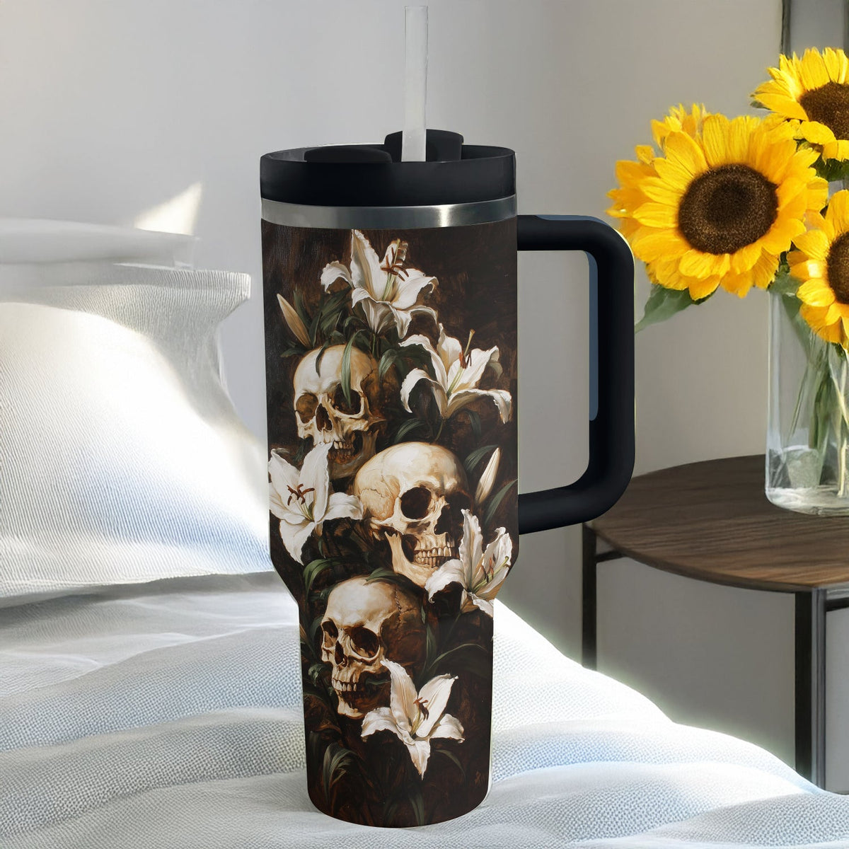 Shineful Tumbler Mystic Lilies Skull