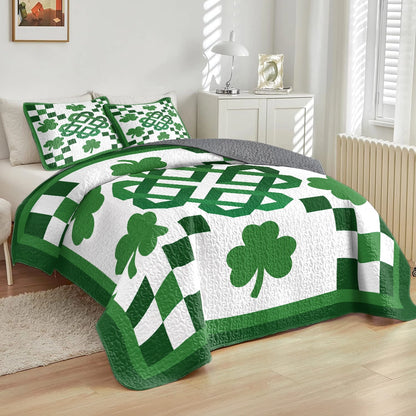 Shineful All Season Quilt 3-Piece Set - Shamrock Celtic Knot