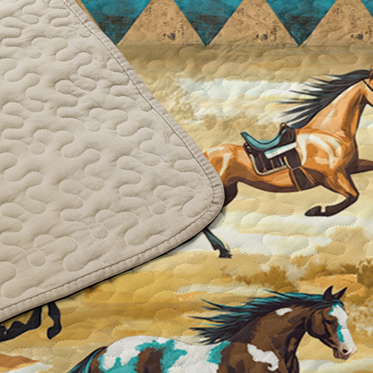 Shineful All Season Quilt 3-Piece Set Wild Mustang Spirits