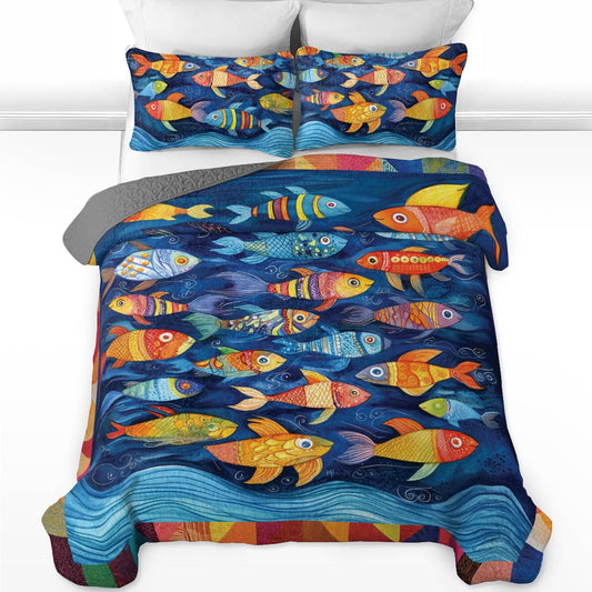 Shineful All Season Quilt 3-Piece Set Ocean Whimsy