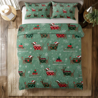 Shineful All Season Quilt 3-Piece Set Merry Dachsmas