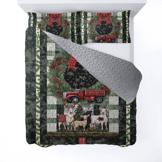 Shineful All Season Quilt 3-Piece Set Festive Farm