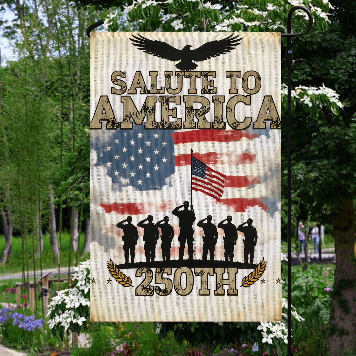 Shineful Gargen Flag 12" x 18" - Salute to America