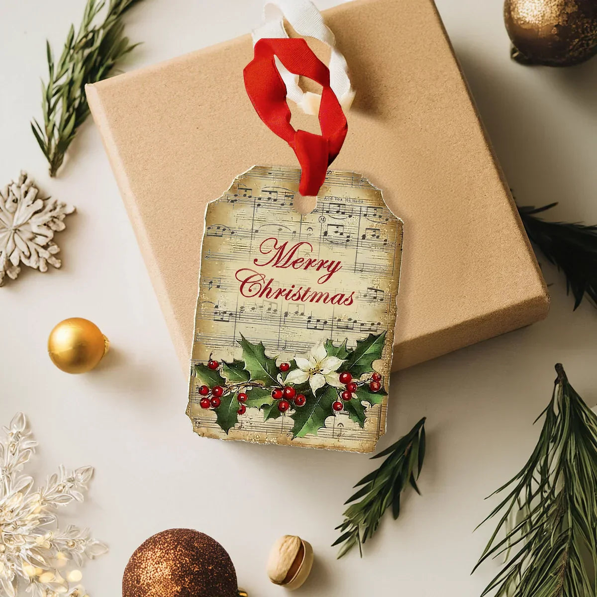 Shineful Acrylic Ornament Santa Christmas Song Set