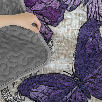 Shineful Quilt 3-Piece Set Violet Sketch of Serenity