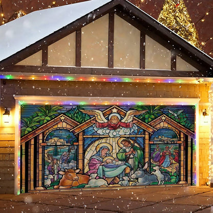 Shineful Garage Door Banner Decoration Holy Night
