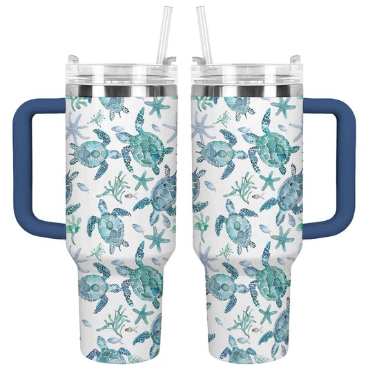 Shineful Tumbler Sea Turtle Blue Flow